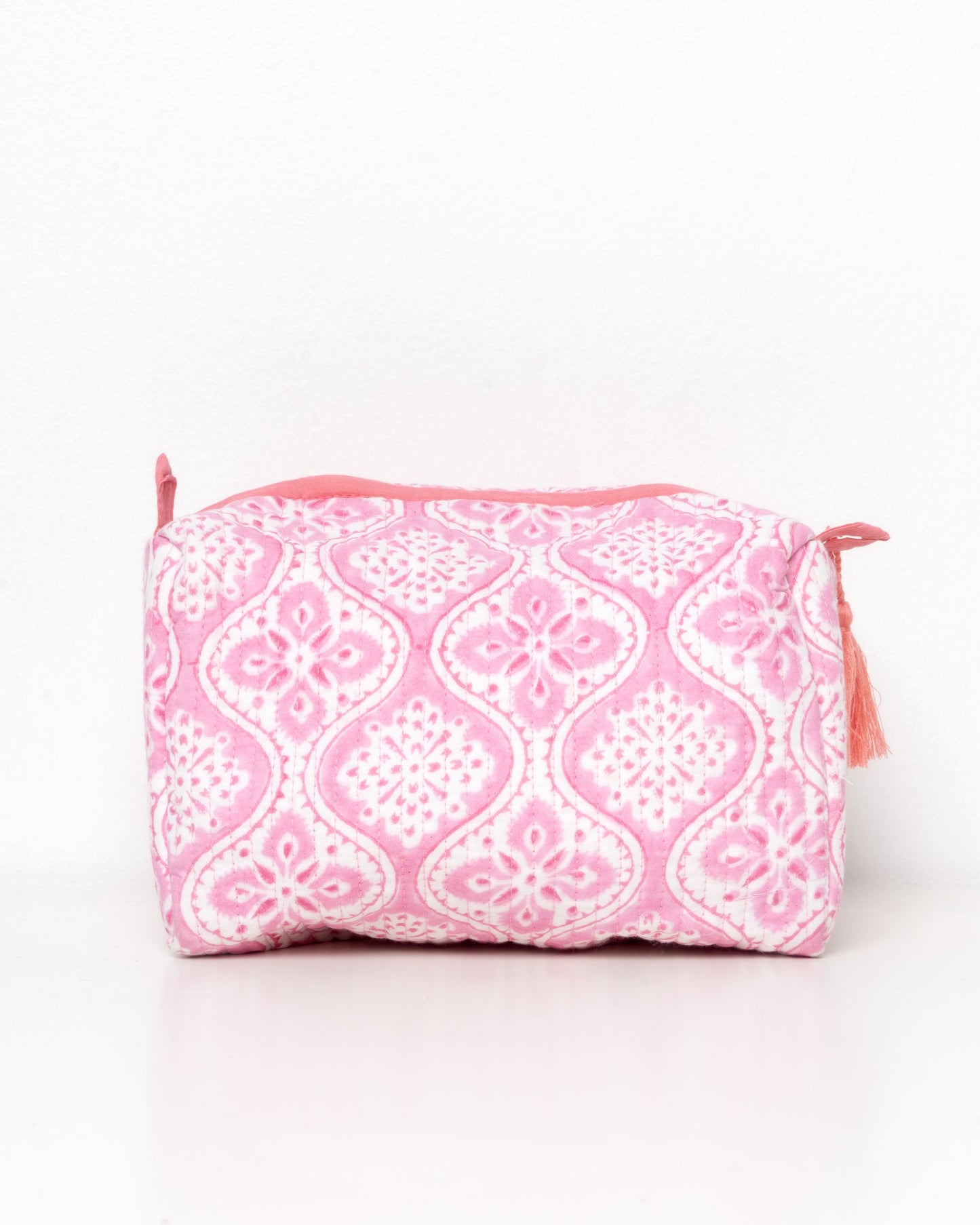 Beauty case con stampa astratta rosa