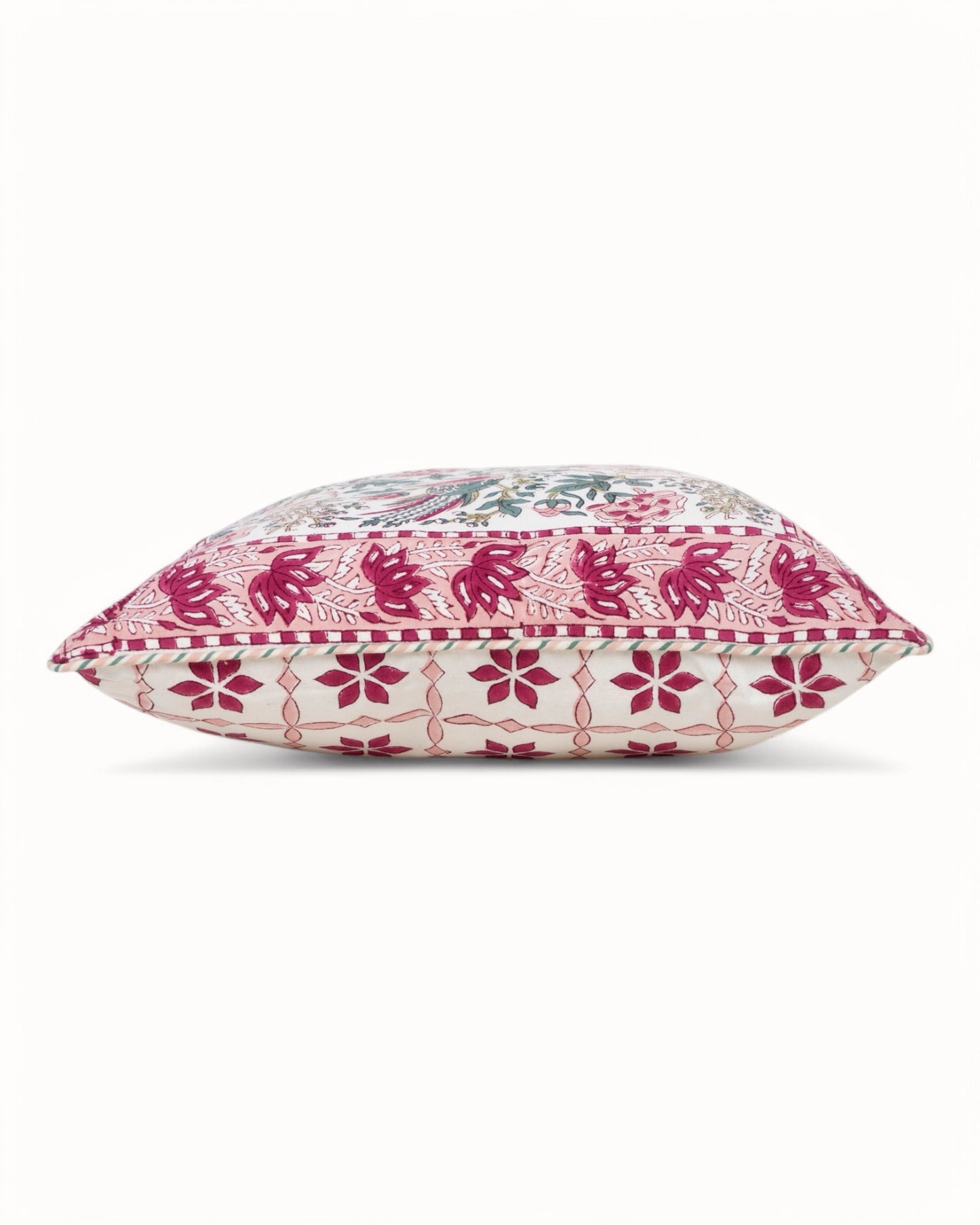 Luxury cotton throw pillow cover – Soft romantic design for living room or bedroom.