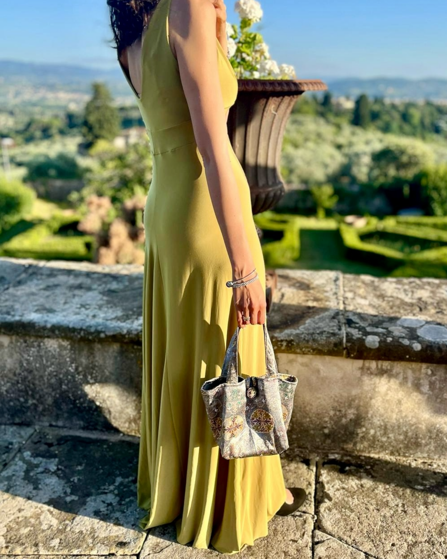 Evelina - borsetta da sera in seta grigia