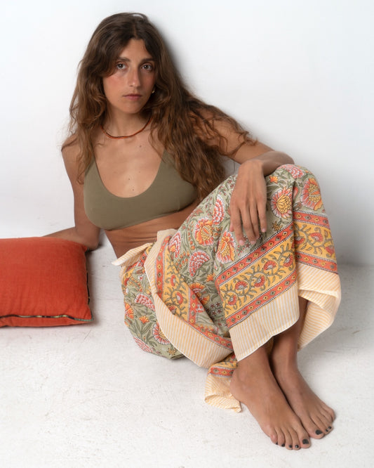 Pareo arancione e verde