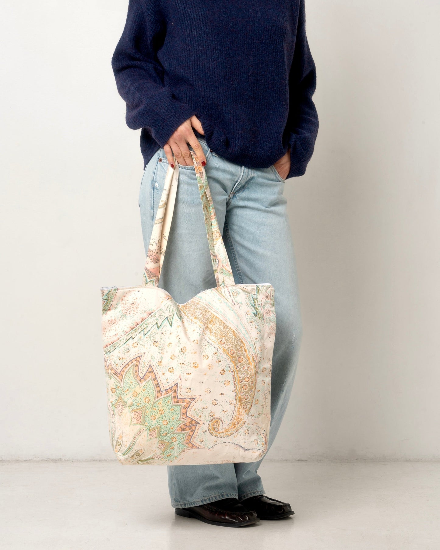 Tote bag in rasatello di cotone