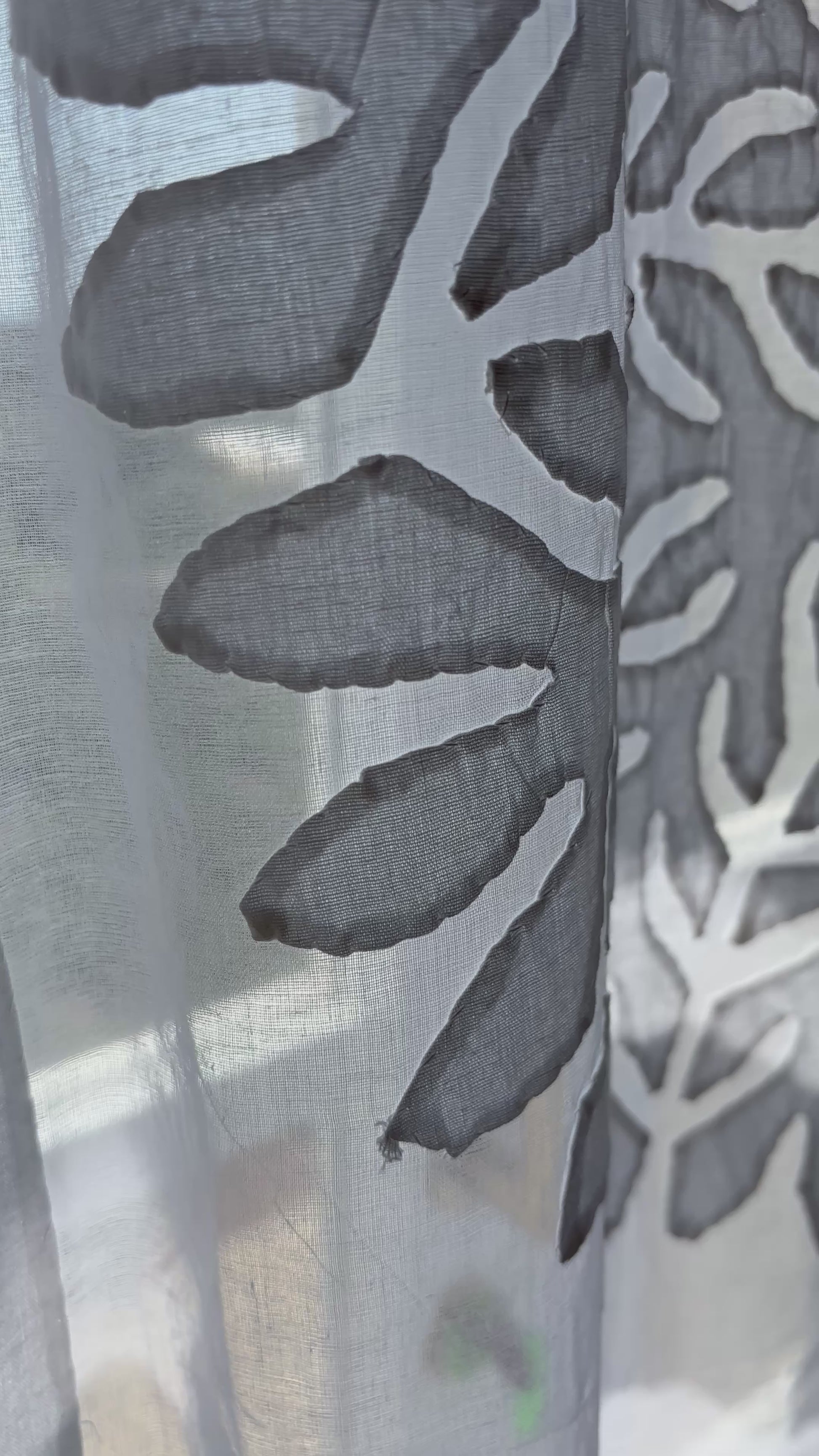 Tenda shabby chic in tessuto trasparente