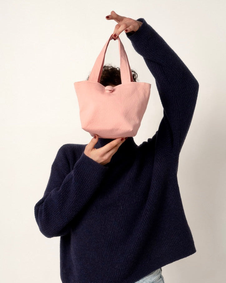 Borsetta rosa texture bucciata