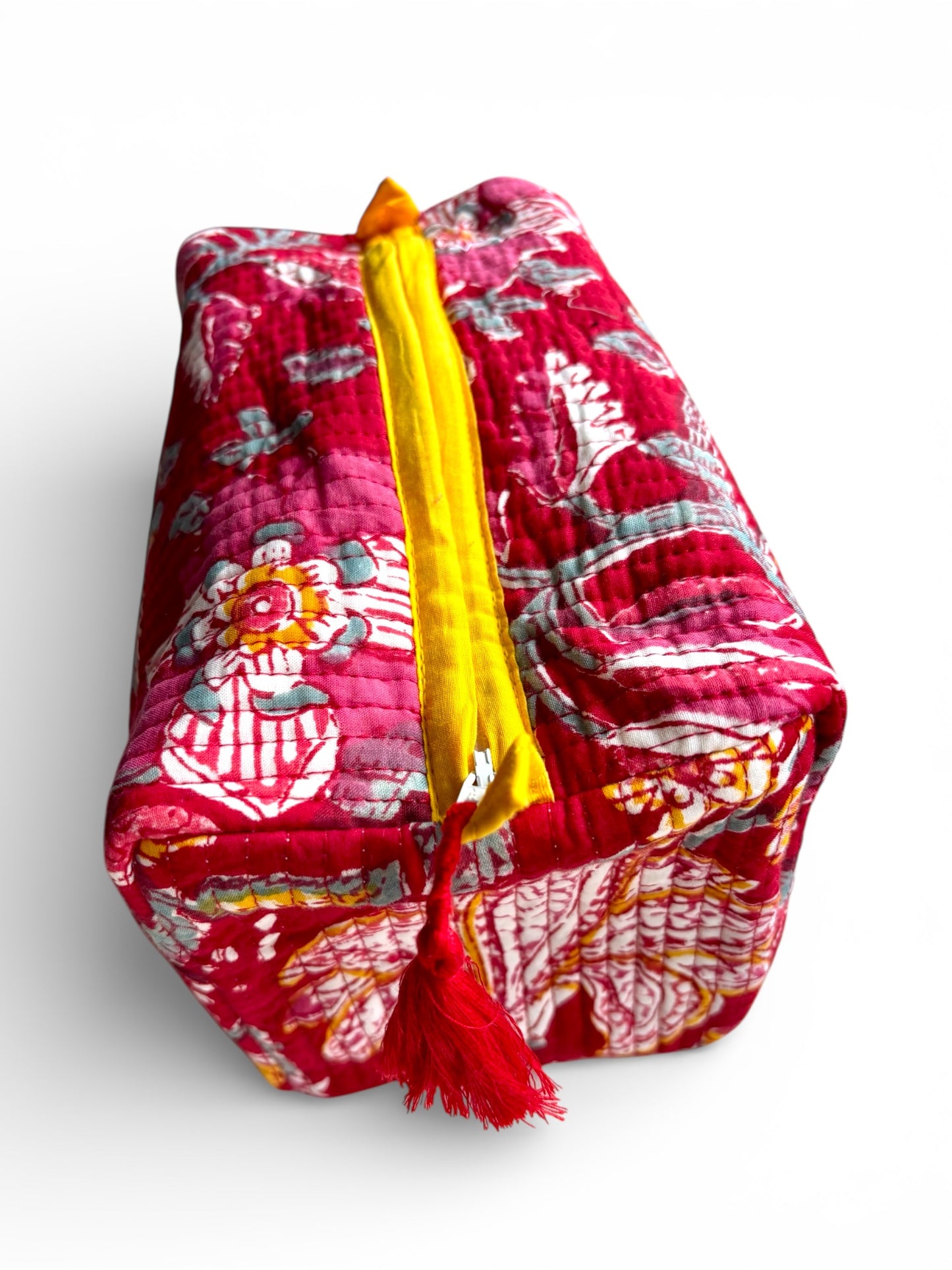 Beauty case Carina in cotone stampato a mano