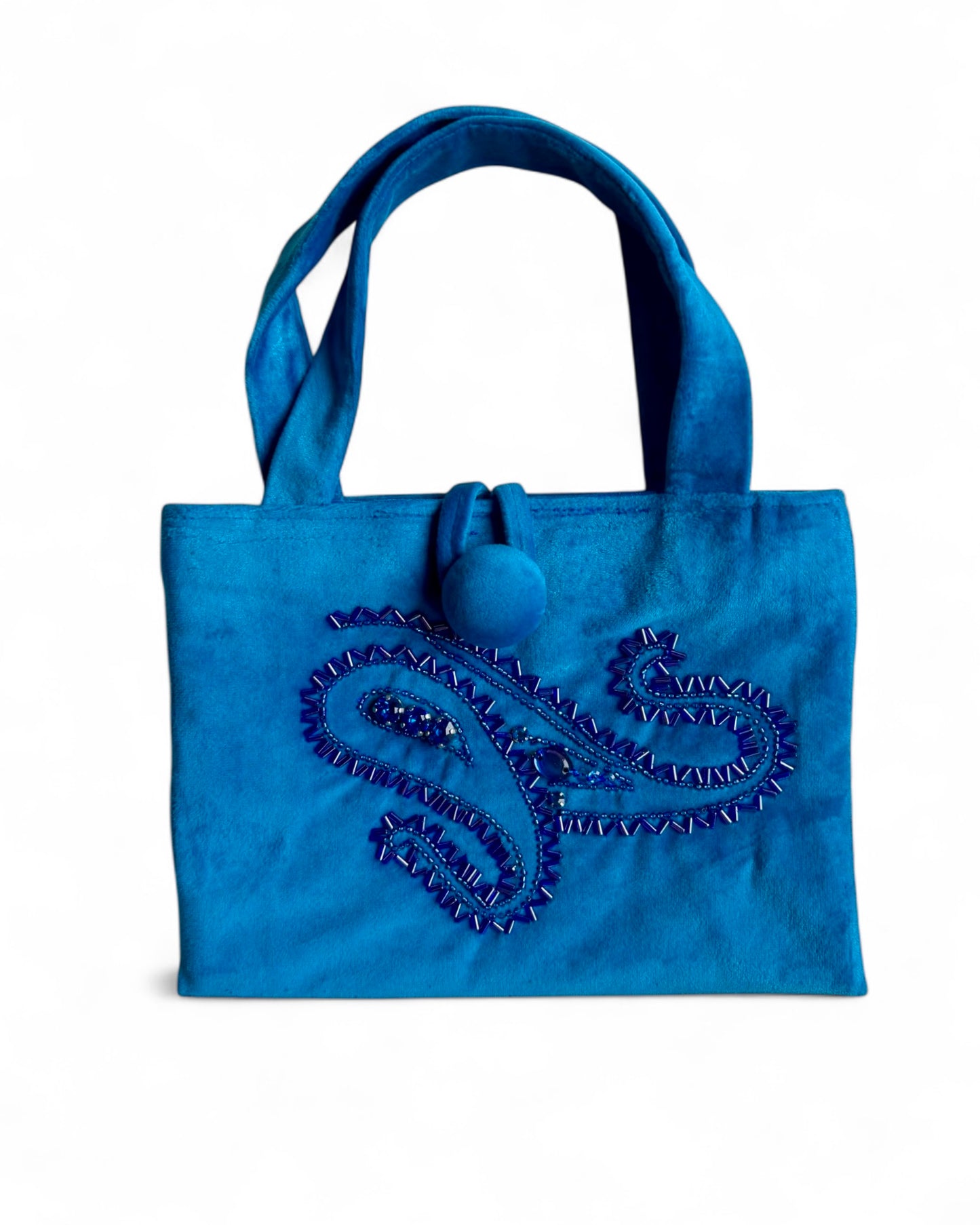 Blue velvet mini evening bag