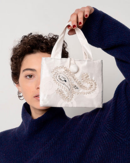 Imma mini bag in raso bianco