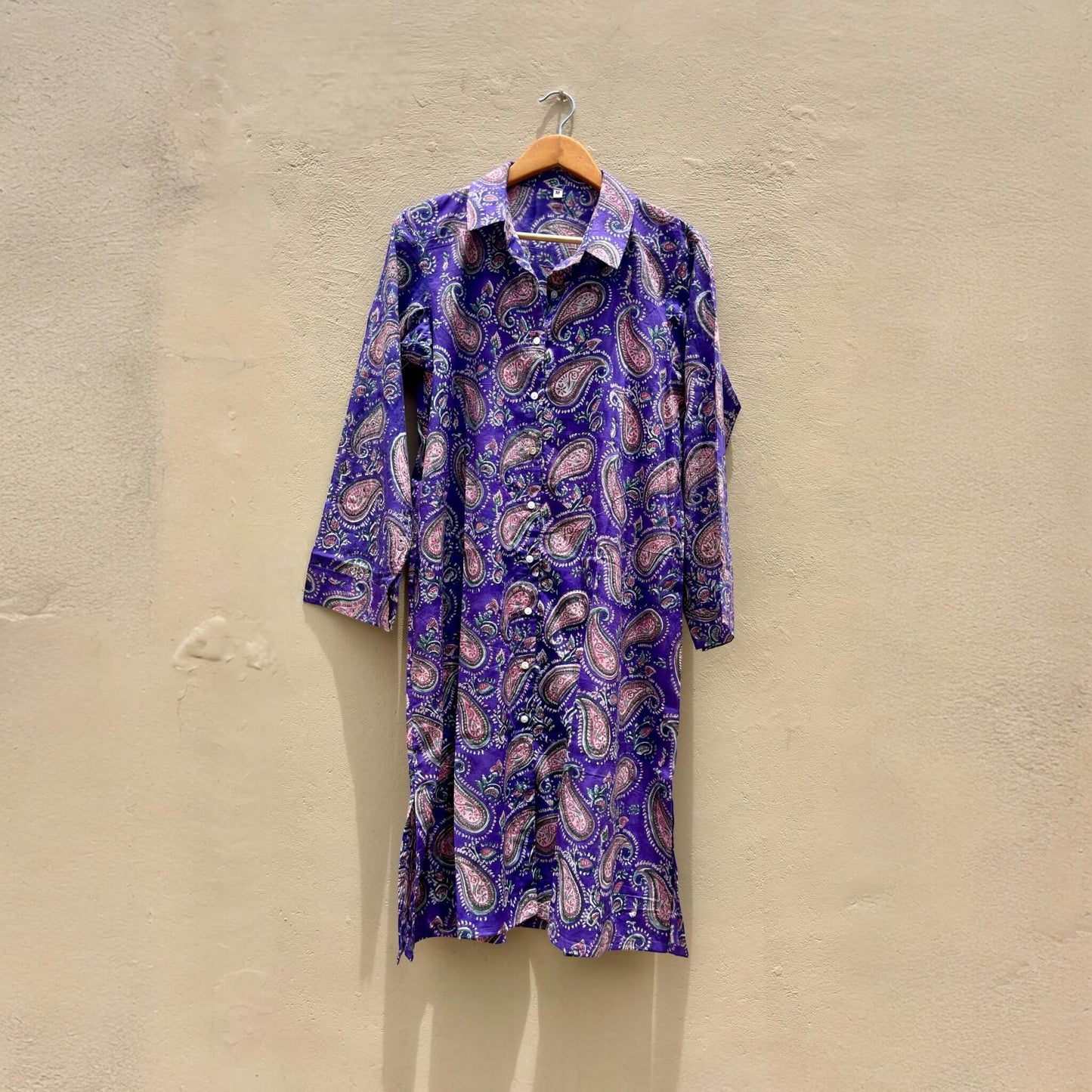 Liz - long block print shirt