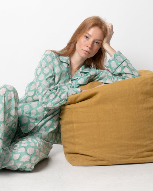 Pigiama donna verde menta in cotone
