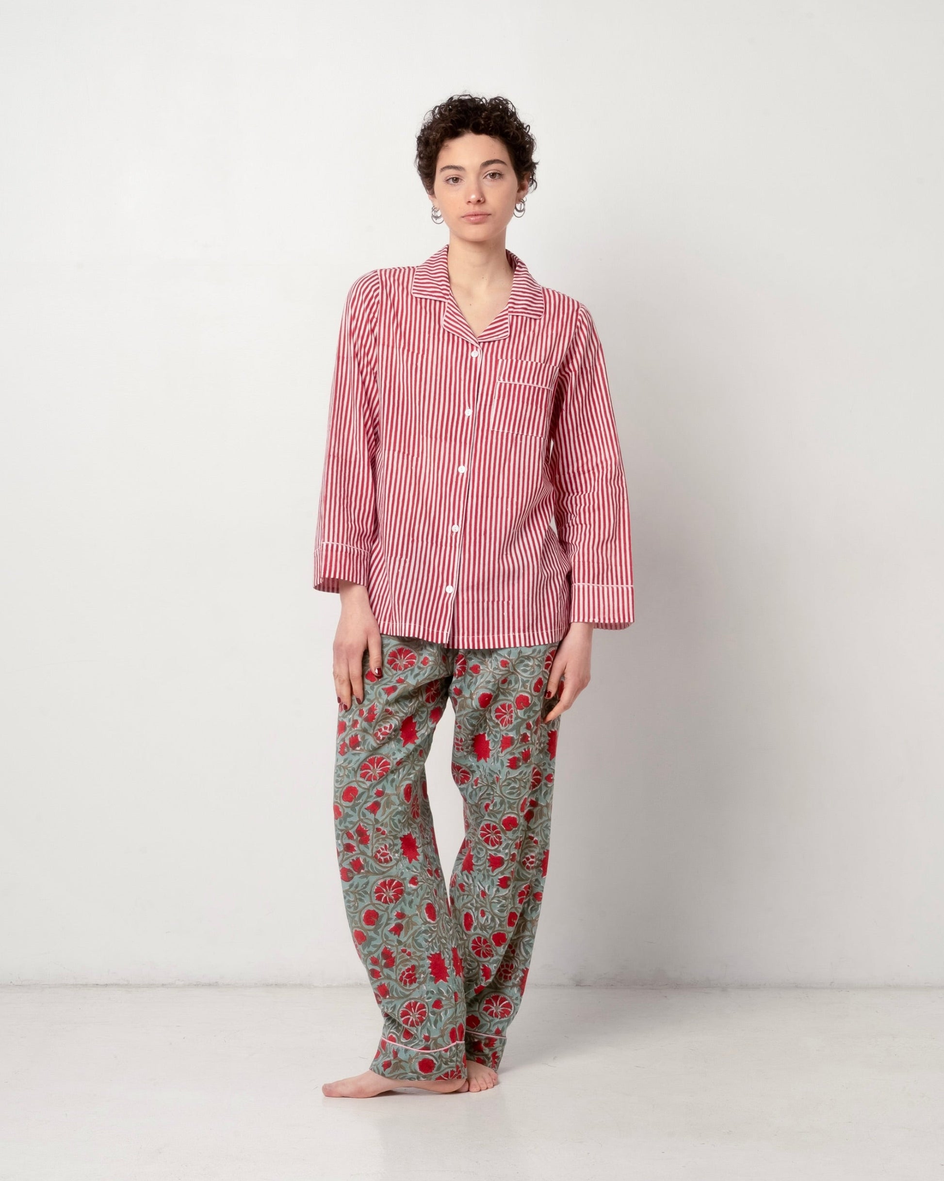 Hand printed cotton sleepwear