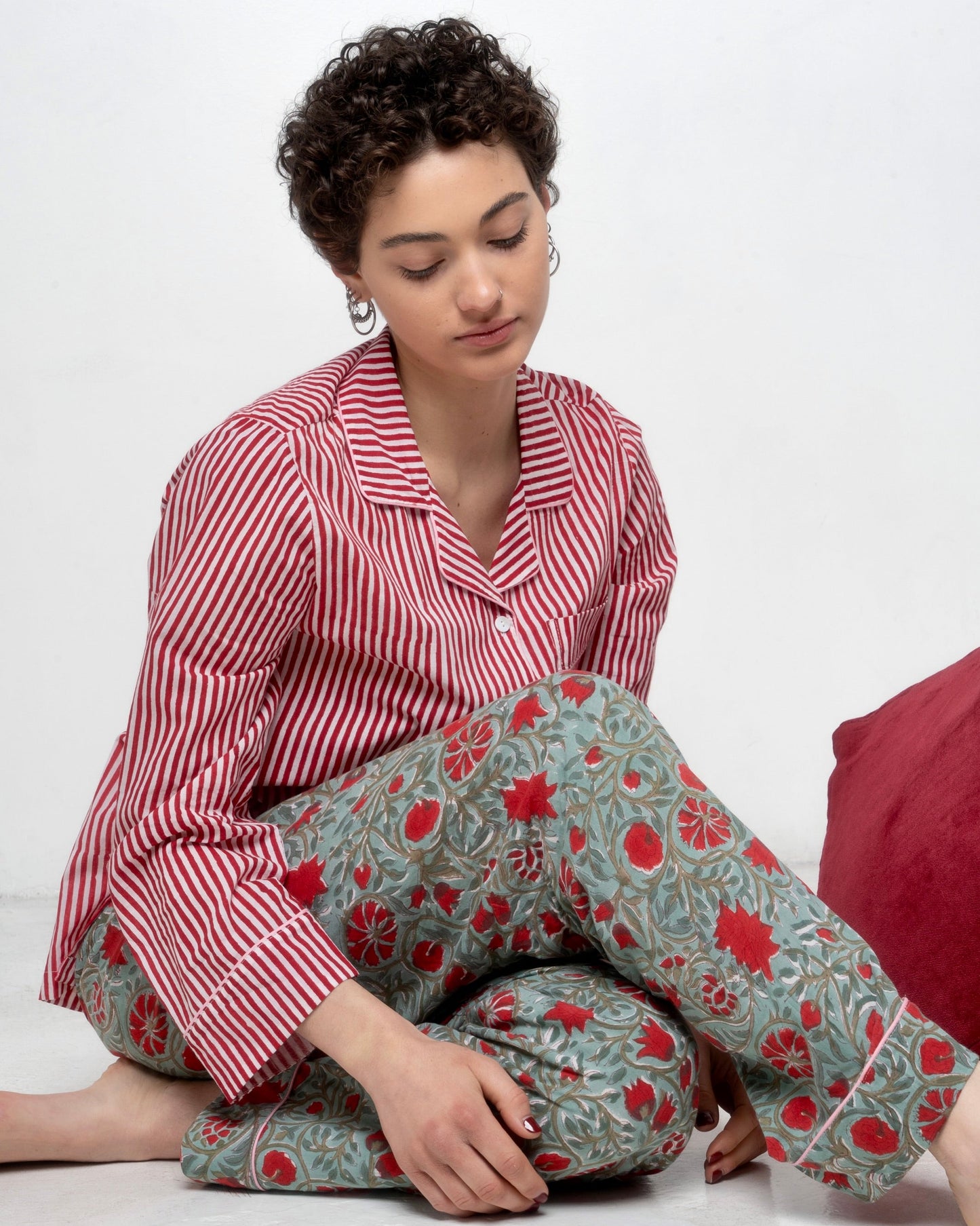 Striped women cotton pajama