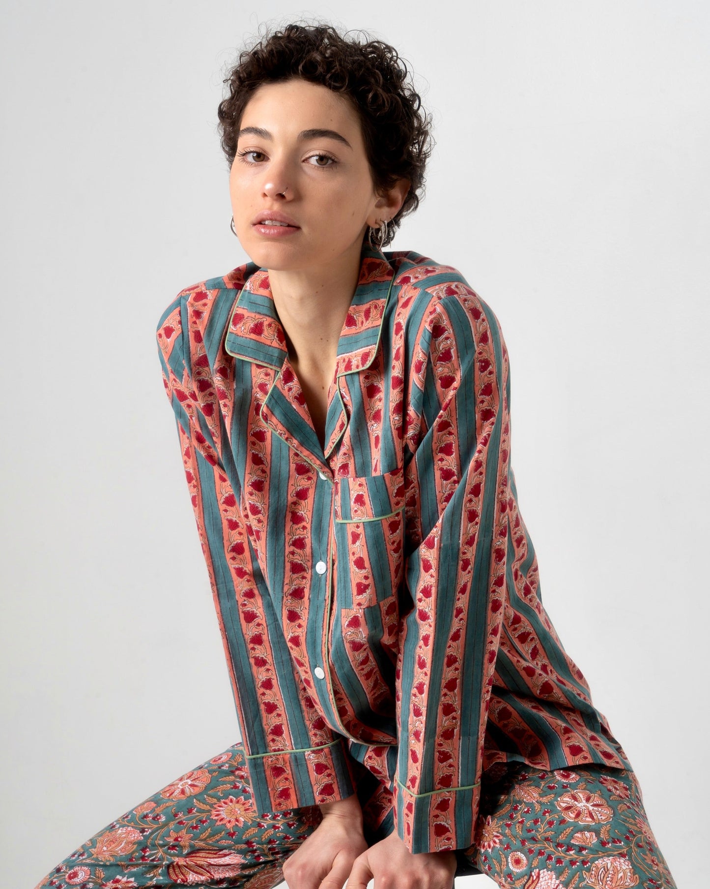 Hand printed cotton set