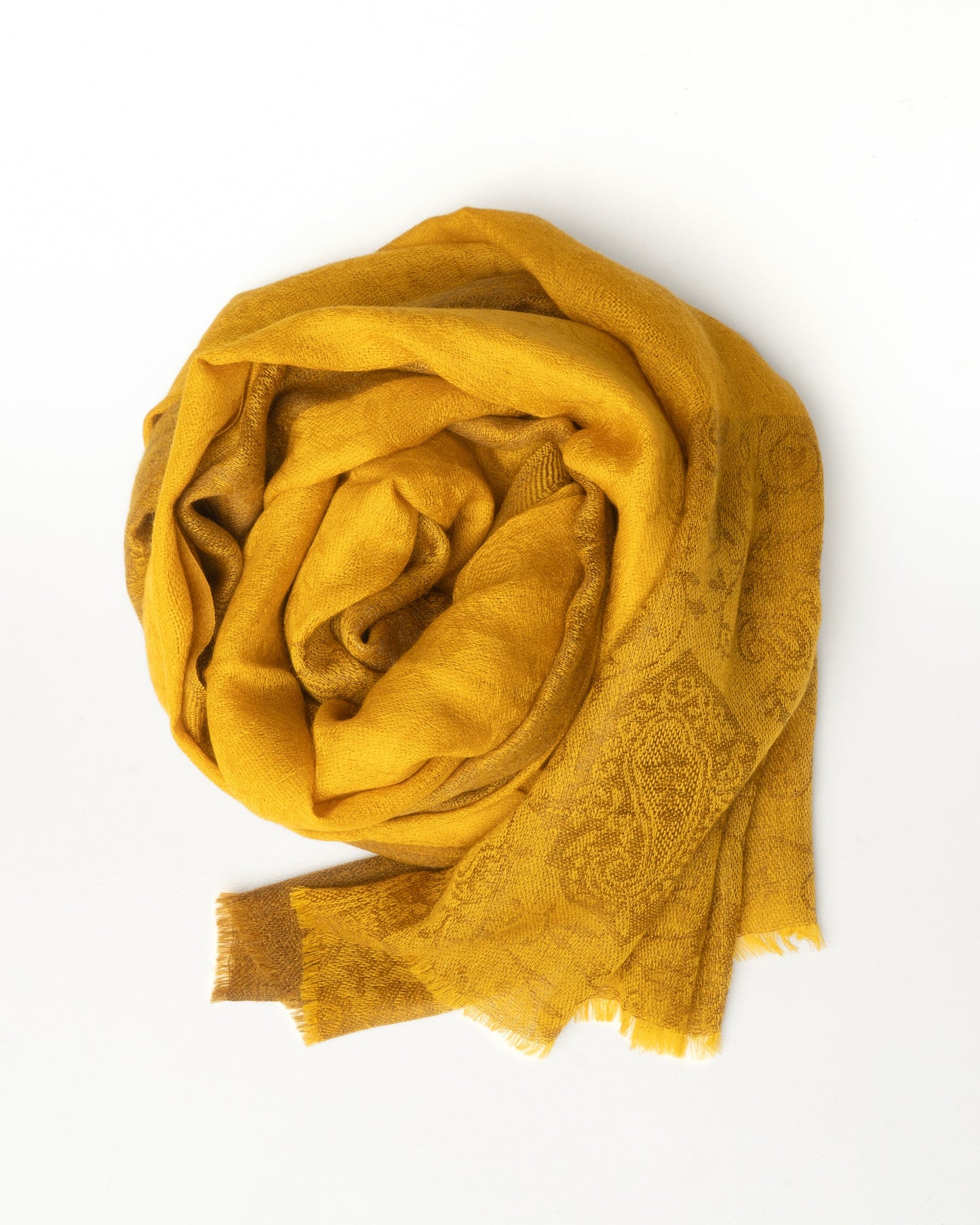 Sciarpa giallo acceso in lana fine