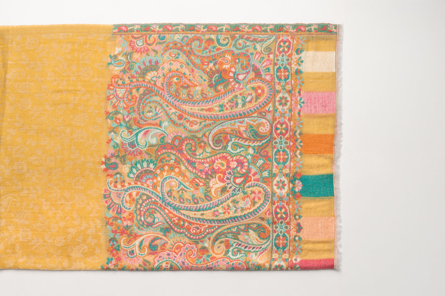 Sciarpa gialla con lavorazione kani