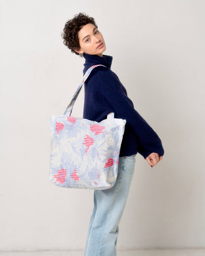 Tote bag in upcycled fabric